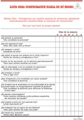 lista para comprobación diaria de mí mismo