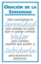 tarjeta con la oración de la serenidad